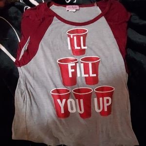 Red Solo Cup Graphic Cutoff Tank | Party Drinking Tee | Medium